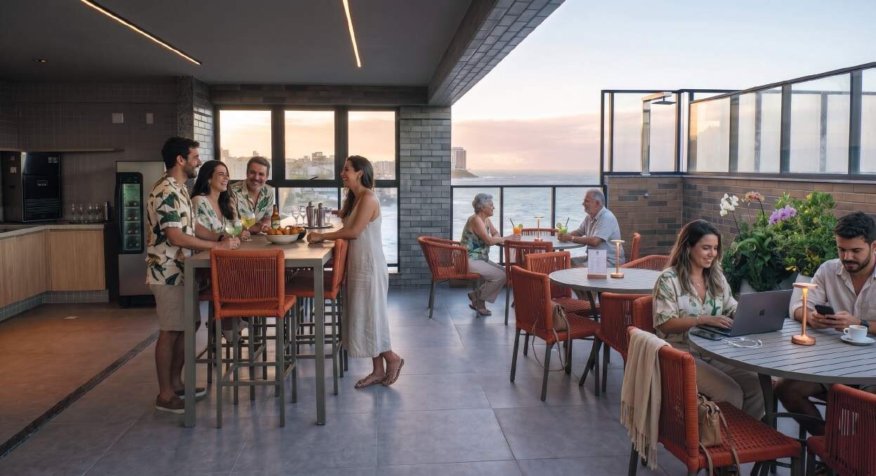Skybar da piscina do Saint Bartz